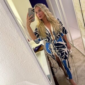 Blue and White Patterned Matching Set